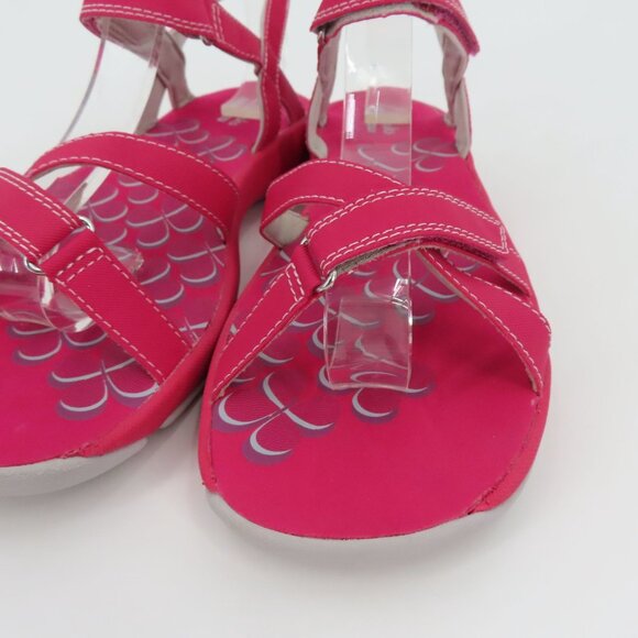 Clarks Womens 7 M 15906 Pink Gray Strappy Hook and Loop Comfort Sandals Shoes - Picture 4 of 13